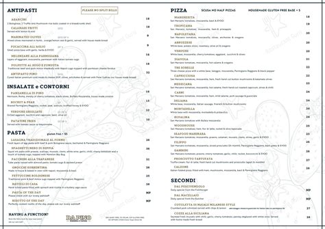 Menu — Da Pino Pizzeria E Cucina.